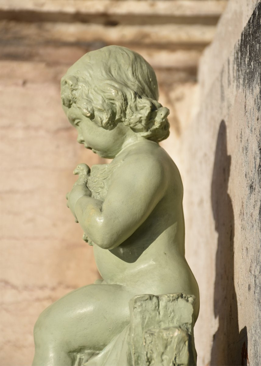 Henri Burdan, Child With Dove (circa 1900)-photo-8