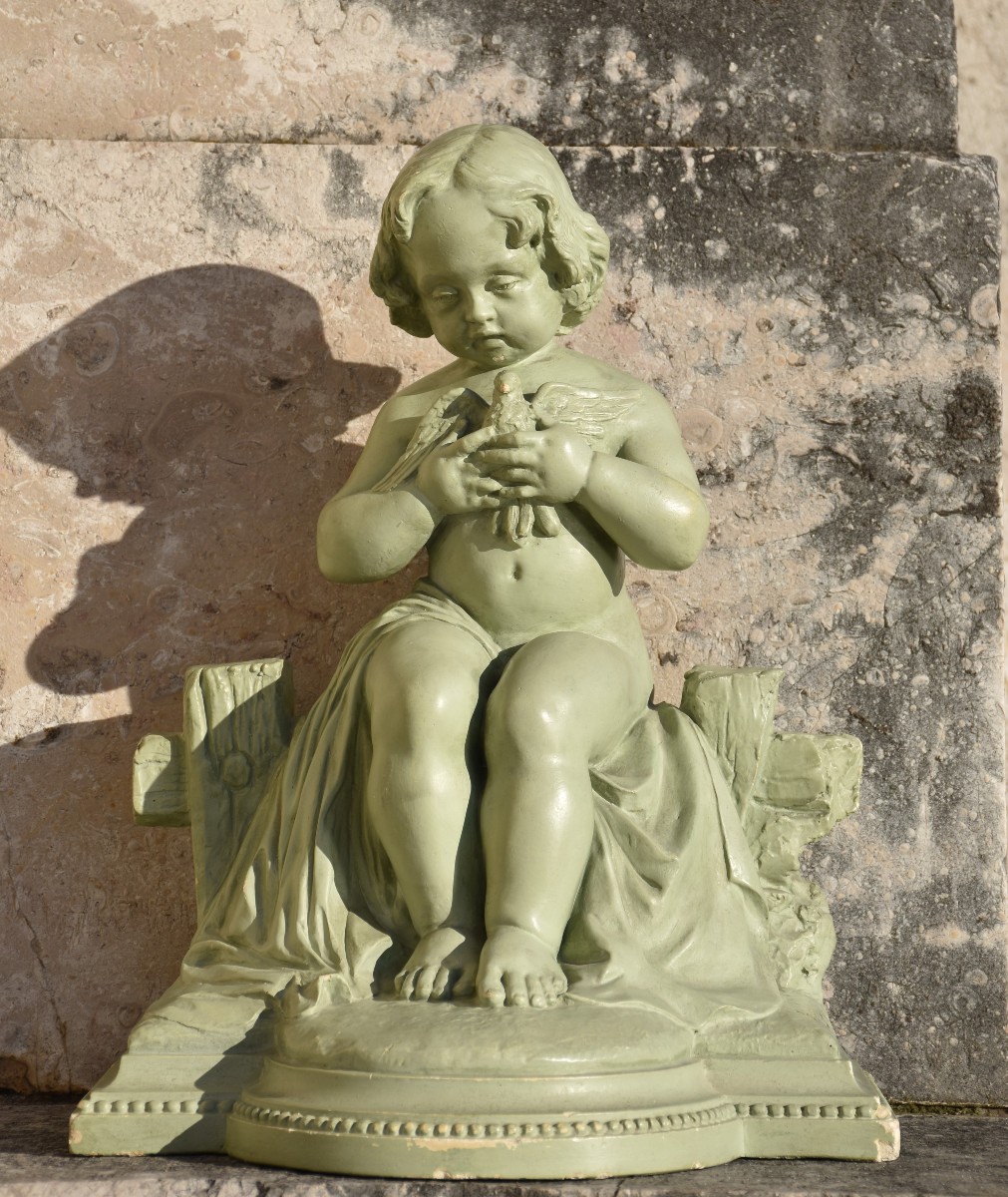 Henri Burdan, Child With Dove (circa 1900)