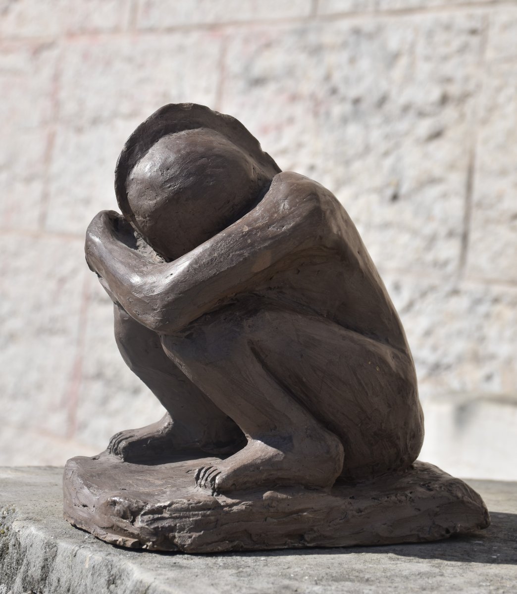 Luciano VIEL, Figure accroupie (vers 1960)-photo-3