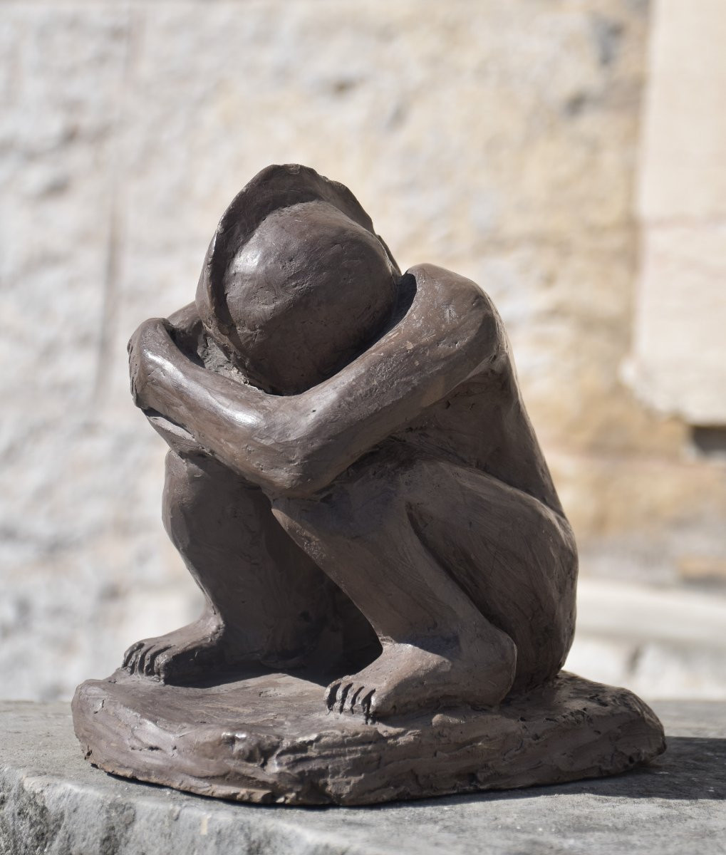 Luciano VIEL, Figure accroupie (vers 1960)-photo-1