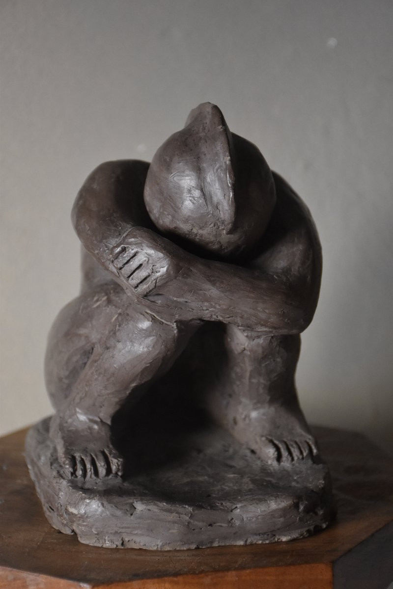 Luciano VIEL, Figure accroupie (vers 1960)-photo-4