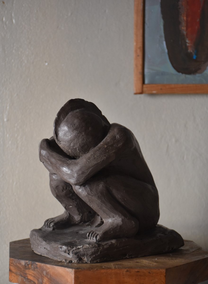 Luciano VIEL, Figure accroupie (vers 1960)-photo-5