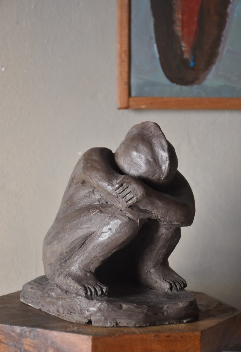 Luciano VIEL, Figure accroupie (vers 1960)-photo-6