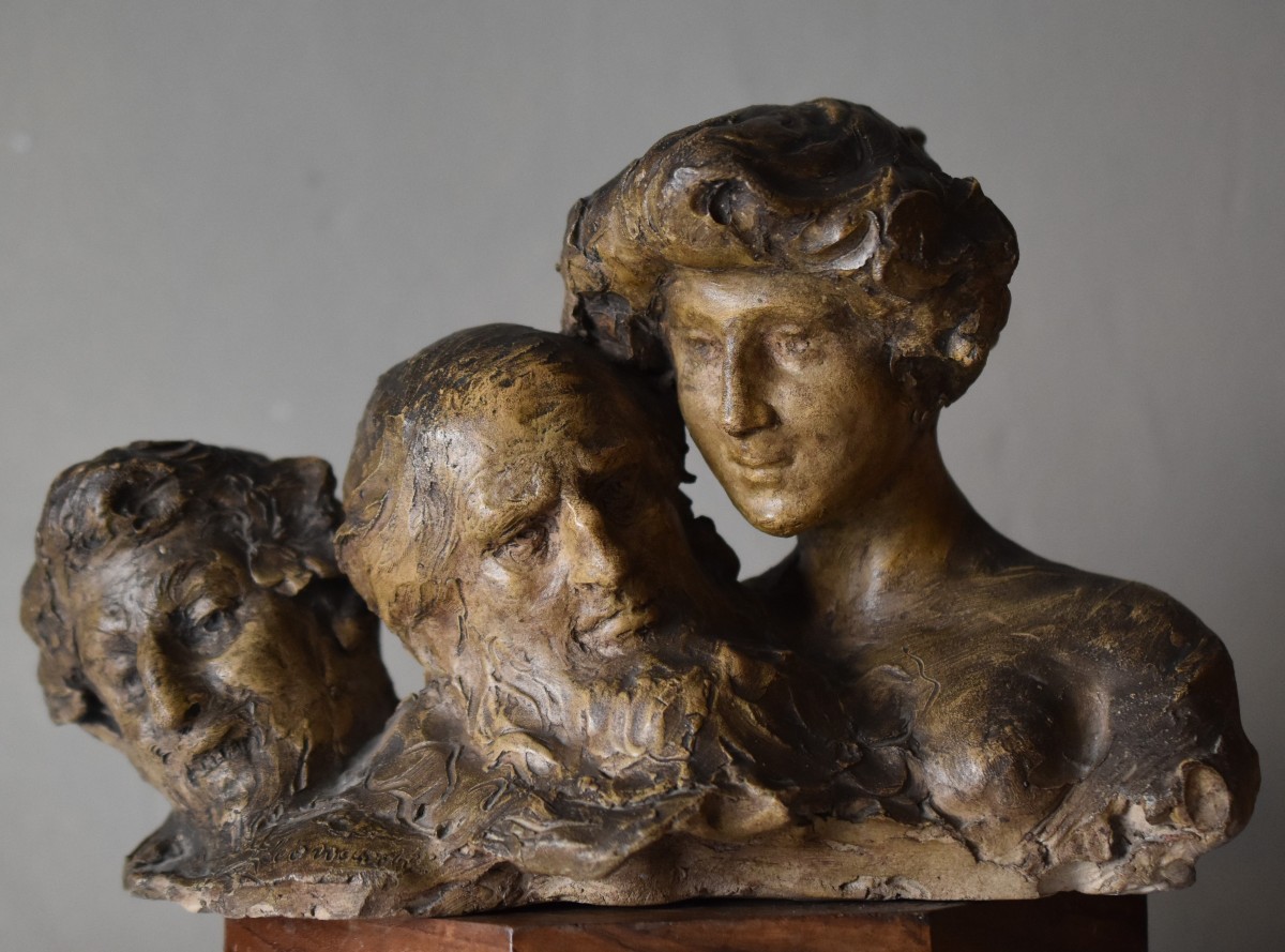 Agathon LÉONARD (Lille 1841 - Paris 1923), Esquisse à trois têtes (vers 1910)