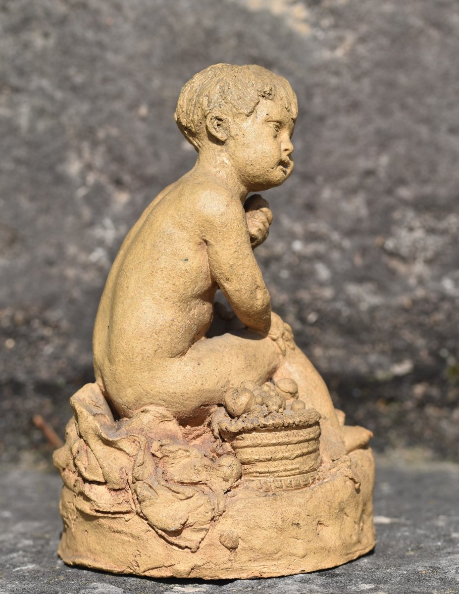 Enfant au panier de fruits, attribué à Gaspard Regnier (Lyon 1669 - Grenoble 1737)-photo-2