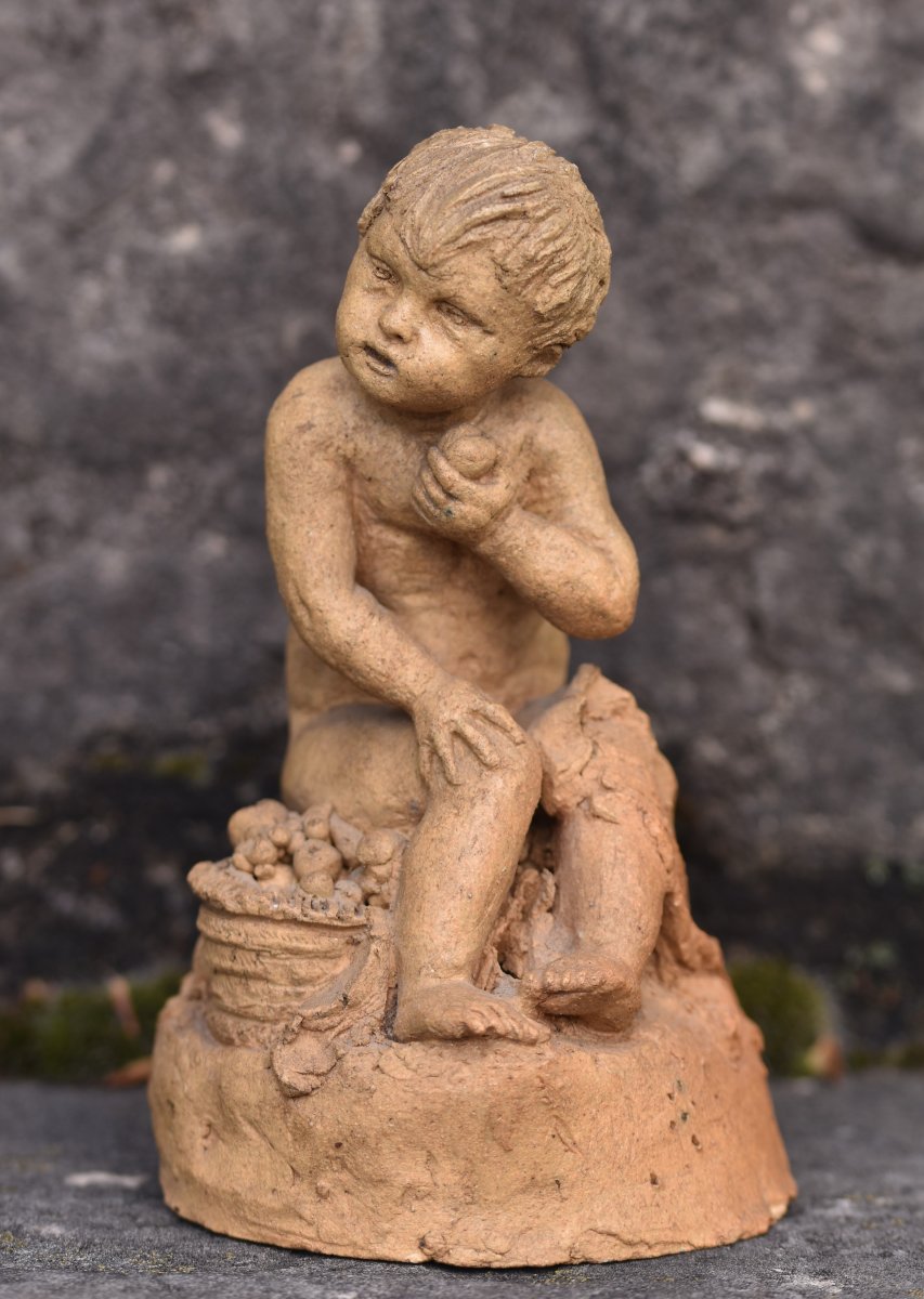 Enfant au panier de fruits, attribué à Gaspard Regnier (Lyon 1669 - Grenoble 1737)-photo-3
