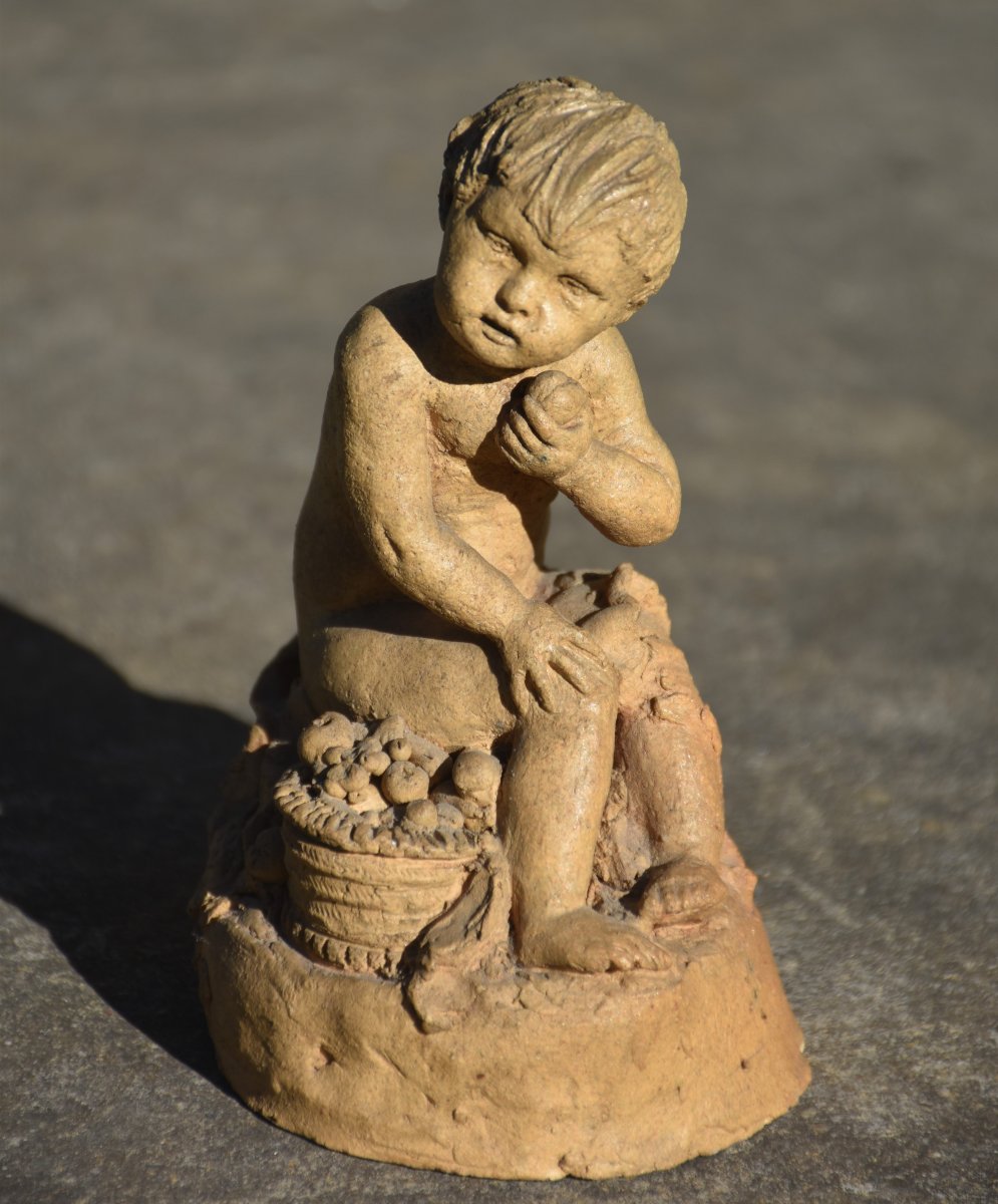Enfant au panier de fruits, attribué à Gaspard Regnier (Lyon 1669 - Grenoble 1737)-photo-2