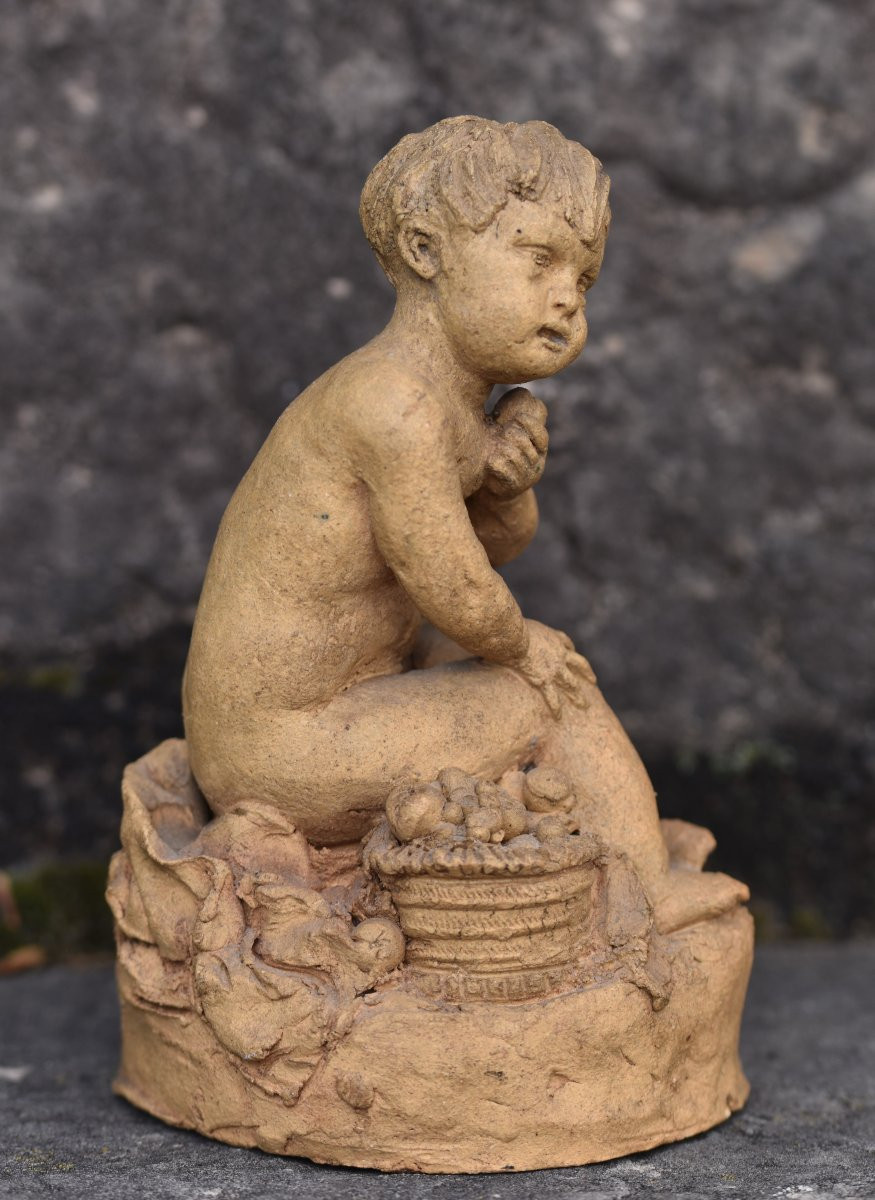 Enfant au panier de fruits, attribué à Gaspard Regnier (Lyon 1669 - Grenoble 1737)-photo-3