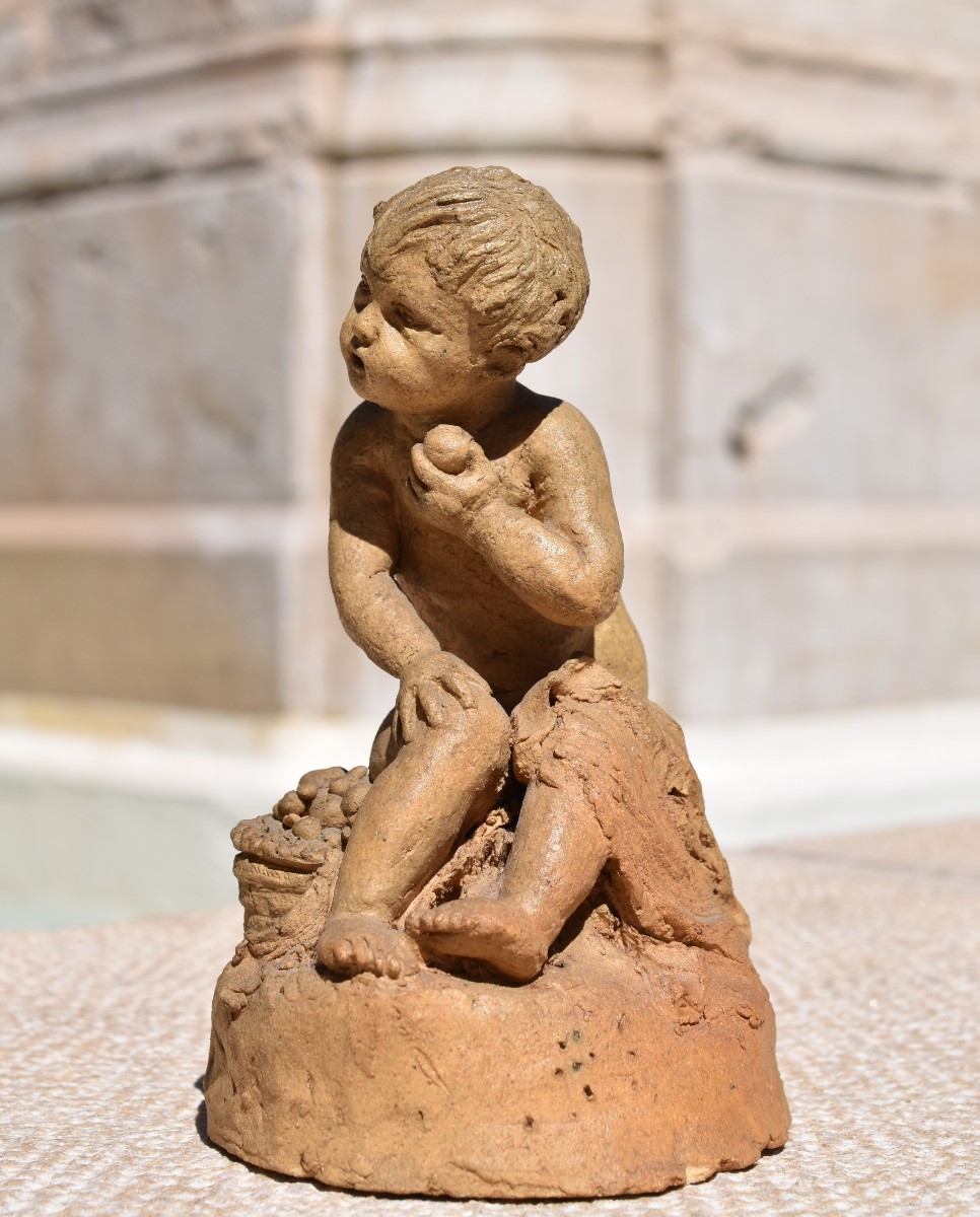 Enfant au panier de fruits, attribué à Gaspard Regnier (Lyon 1669 - Grenoble 1737)