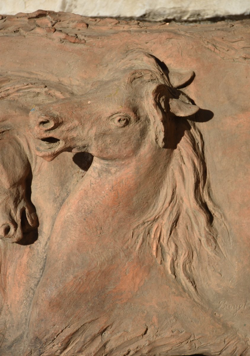 Frédéric Bayet-biot (lyon 1853 – Villeurbanne 1934), Two Horse Heads (circa 1890)-photo-3