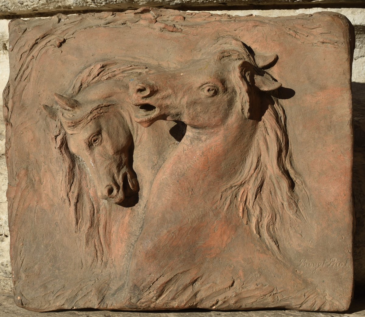 Frédéric Bayet-biot (lyon 1853 – Villeurbanne 1934), Two Horse Heads (circa 1890)-photo-3