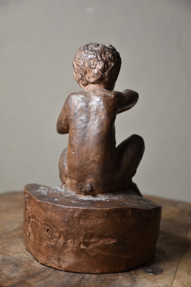 French School (monogrammed Ae), Young Faun Pressing Grapes And Asleep Drunk (1756)-photo-2