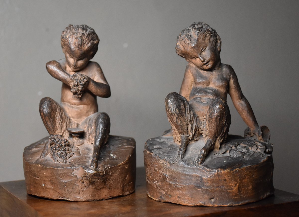 French School (monogrammed Ae), Young Faun Pressing Grapes And Asleep Drunk (1756)