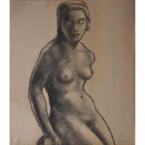 Marguerite Cousinet, Nude Woman, Seen From The Font (circa 1969)