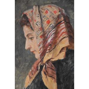 Adolphe Deteix, Femme portant un foulard (vers 1920)