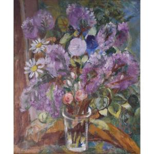 Fernande Cormier, Bouquet de fleurs dans  un vase  (vers 1925)