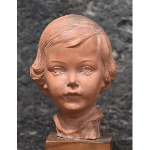 Ignacio Gallo (valladolid 1887 - Paris 1935), Bust Of A Child (circa 1920)