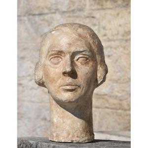 Georges SALENDRE (Romanèche-la-Montagne 1890 - Pierre-Bénite 1985), Tête de femme (vers 1925)