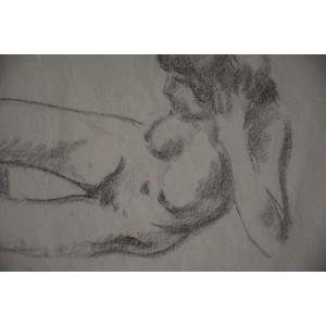 Joaquim CLARET (Camprodón 1879 - Olot 1964), Femme nue allongée (1914)