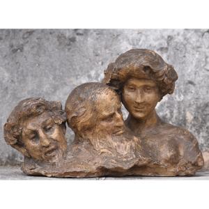 Agathon Léonard (lille 1841 - Paris 1923), Sketch With Three Heads (circa 1910)