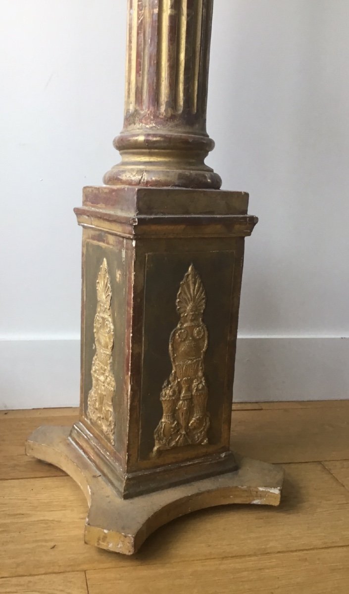 Column In Carved And Gilded Wood With Capital-photo-5