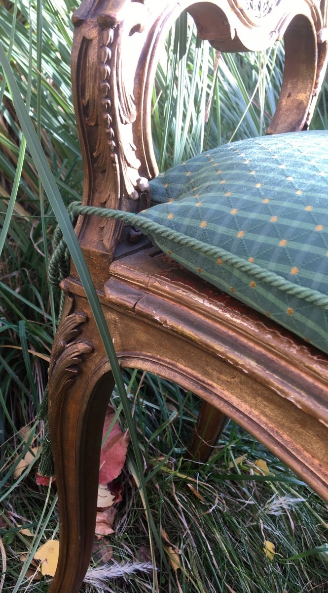 Small Cane Chair In Golden Wood, XIXth-photo-6