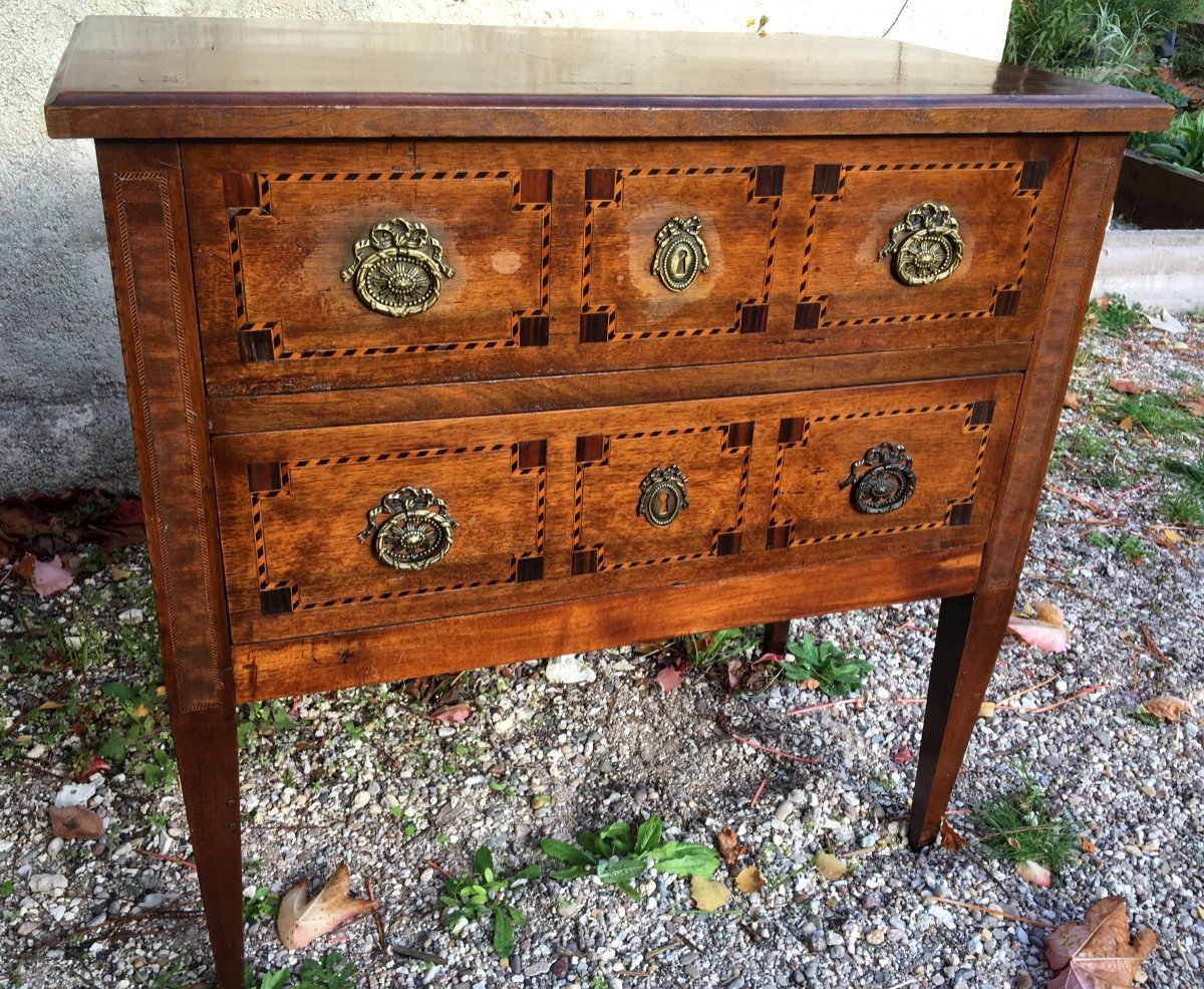 Inlaid Chest Of Drawers With Two Drawers, Transition
