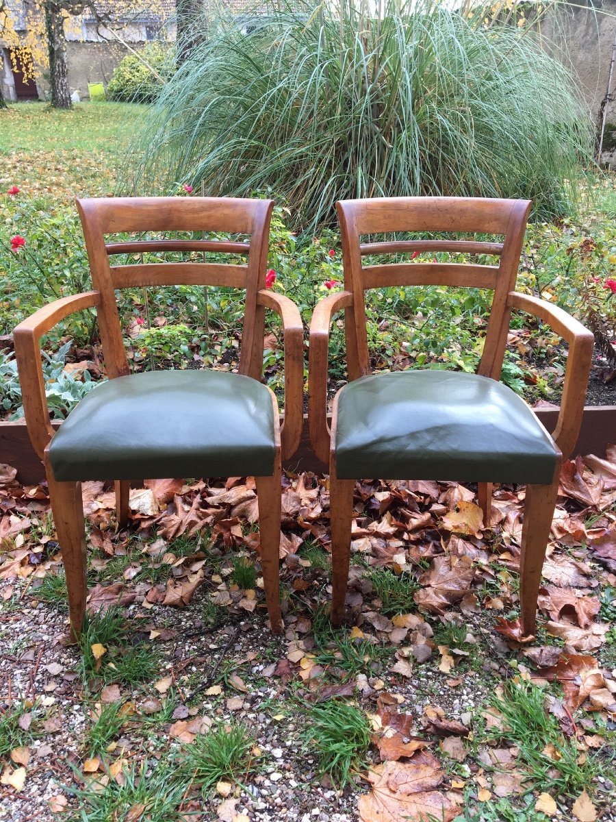 Pair Of Art Deco Bridge Armchair-photo-2