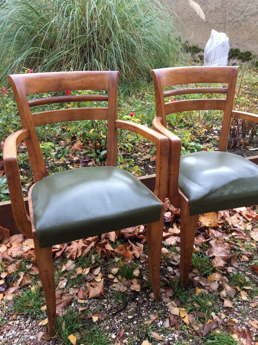 Pair Of Art Deco Bridge Armchair-photo-3