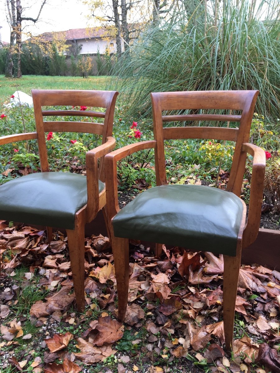 Pair Of Art Deco Bridge Armchair-photo-4