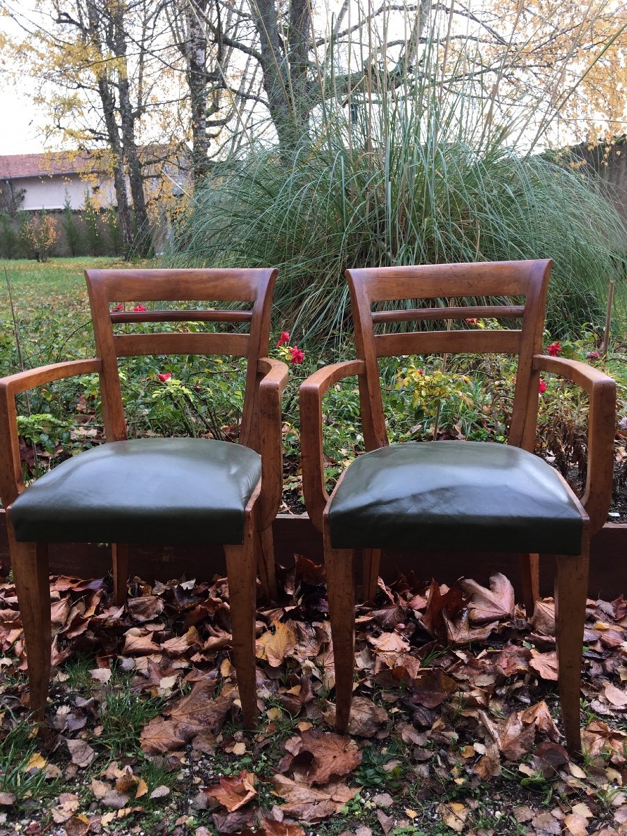 Pair Of Art Deco Bridge Armchair-photo-5