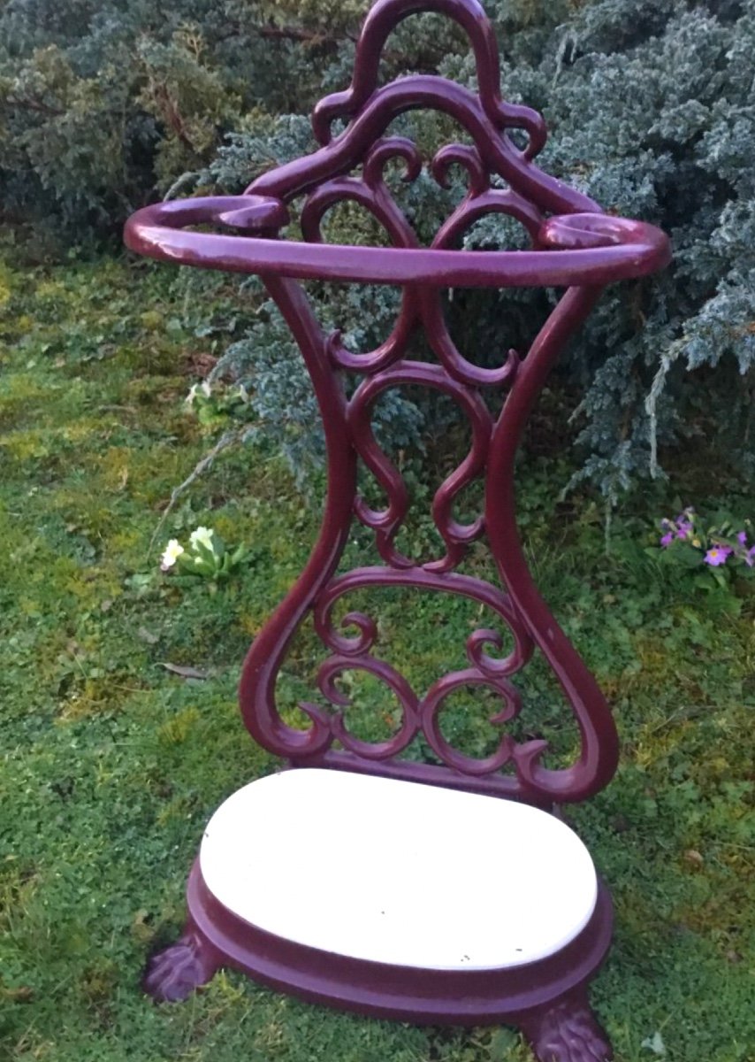 Cast Iron Umbrella Stand, Art Nouveau Period-photo-2