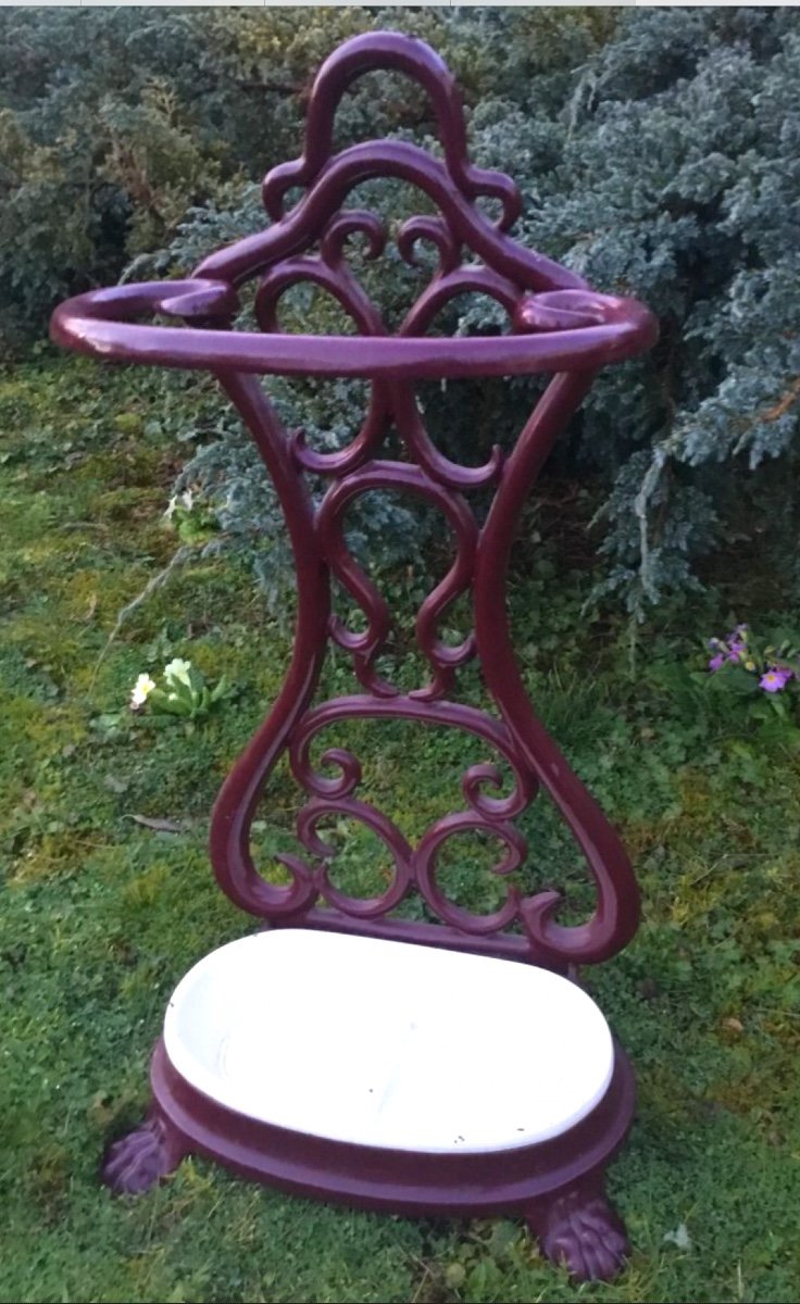 Cast Iron Umbrella Stand, Art Nouveau Period-photo-3