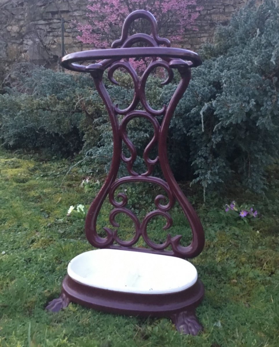 Cast Iron Umbrella Stand, Art Nouveau Period-photo-1