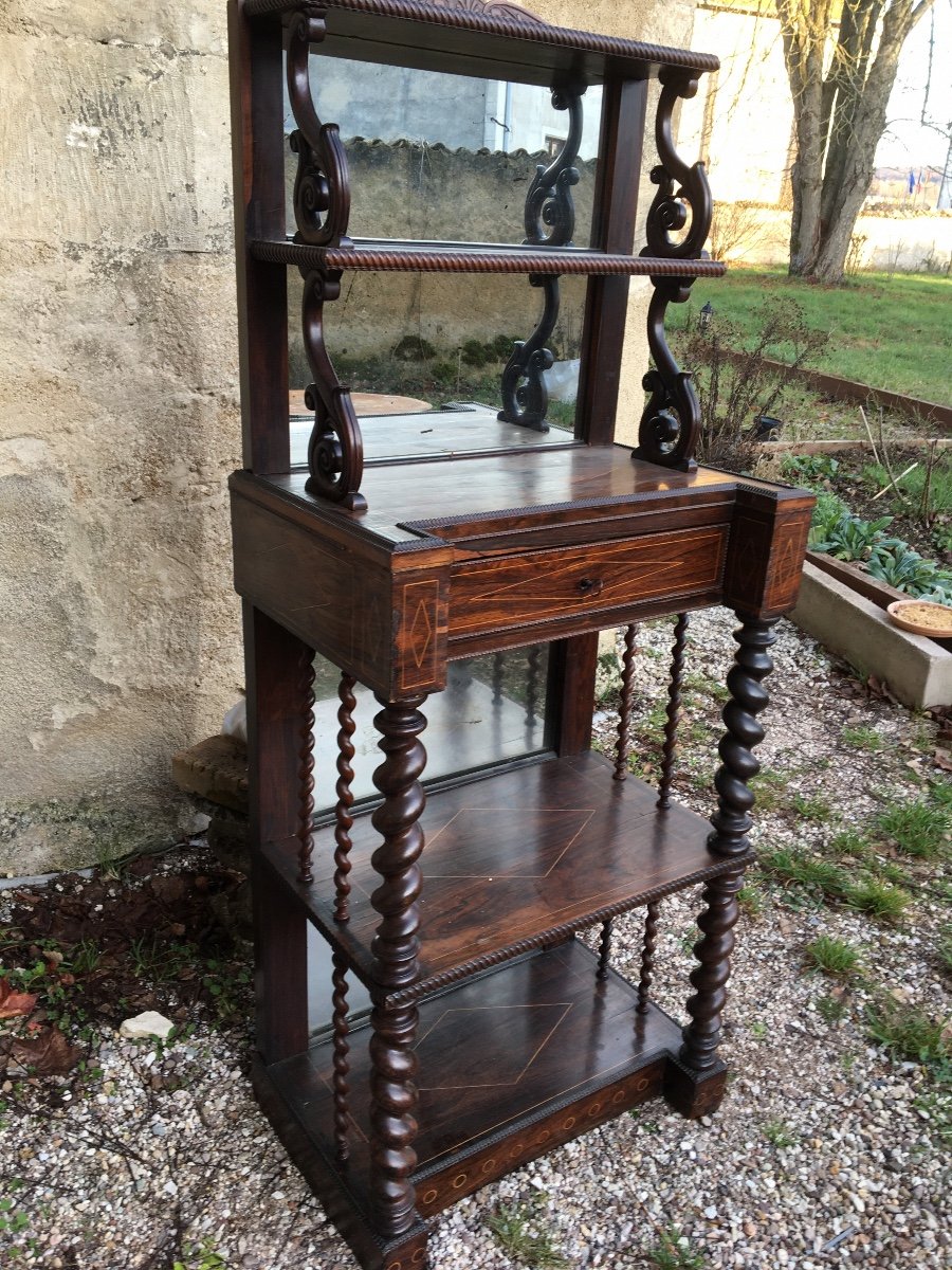 19th Century Rosewood Veneer Display Cabinet-photo-2