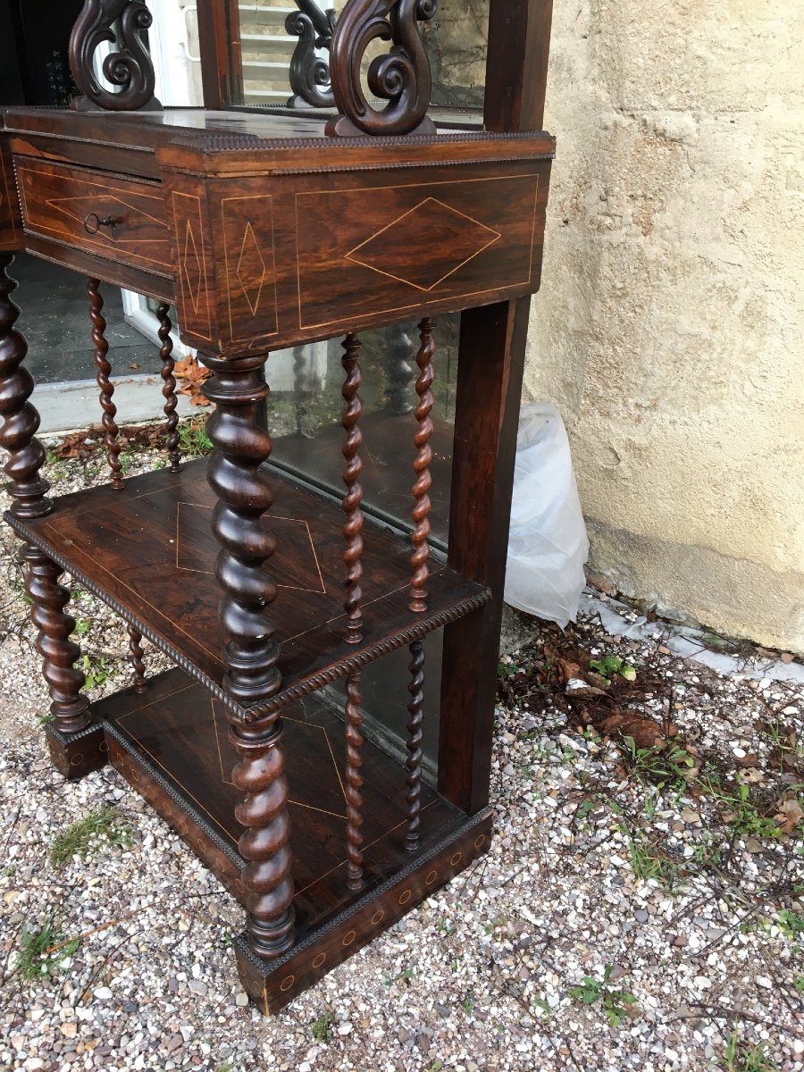 19th Century Rosewood Veneer Display Cabinet-photo-2