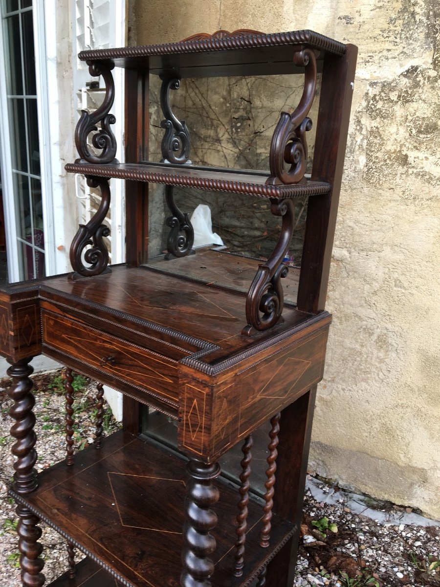 19th Century Rosewood Veneer Display Cabinet-photo-4