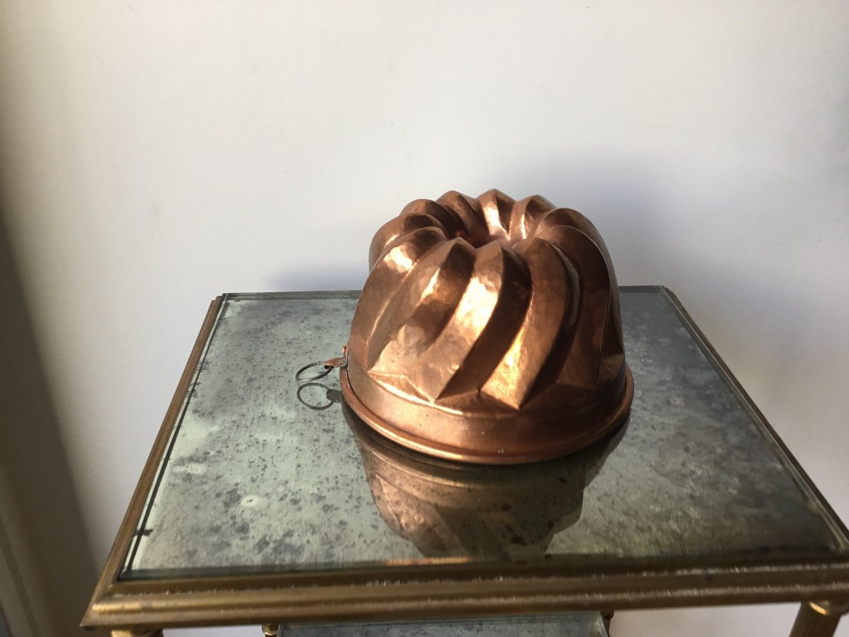 Small Kouglof Mold In Tinned Copper, 19th Century-photo-5