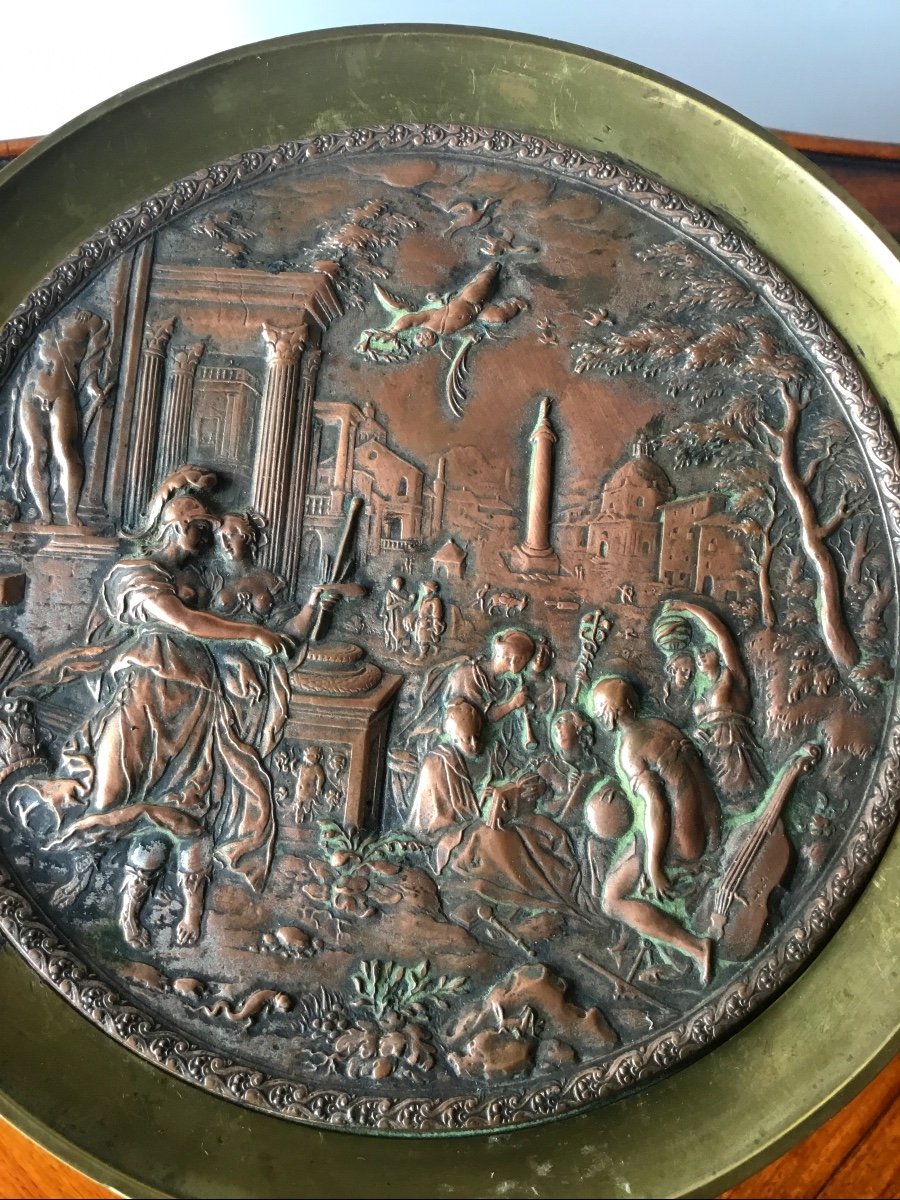 Bronze Cup With Mythological Scene Decor