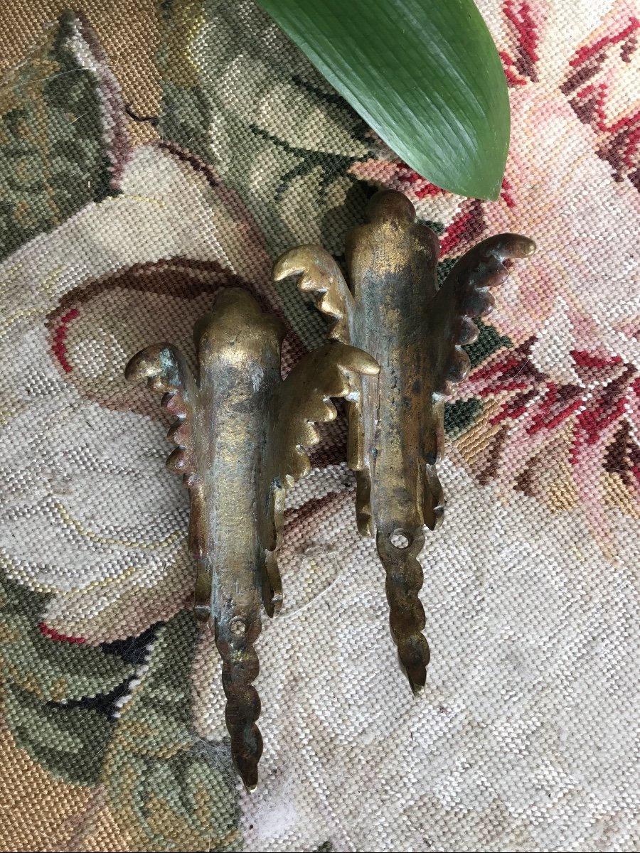 Paire De Bronzes D’ameublement Figurant Des Visages De Satyres -photo-5