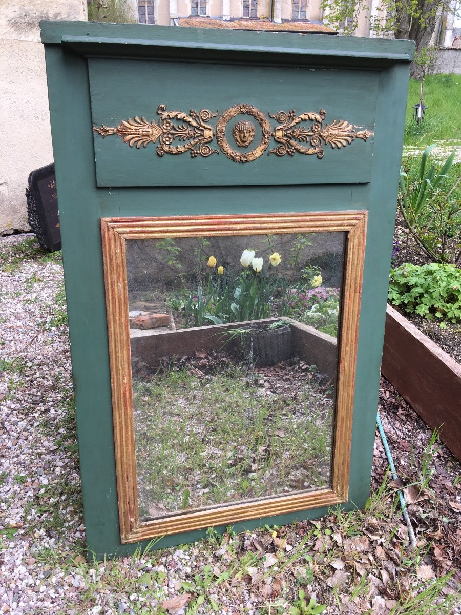 Trumeau De Boiserie En Bois Doré Et Laqué-photo-3