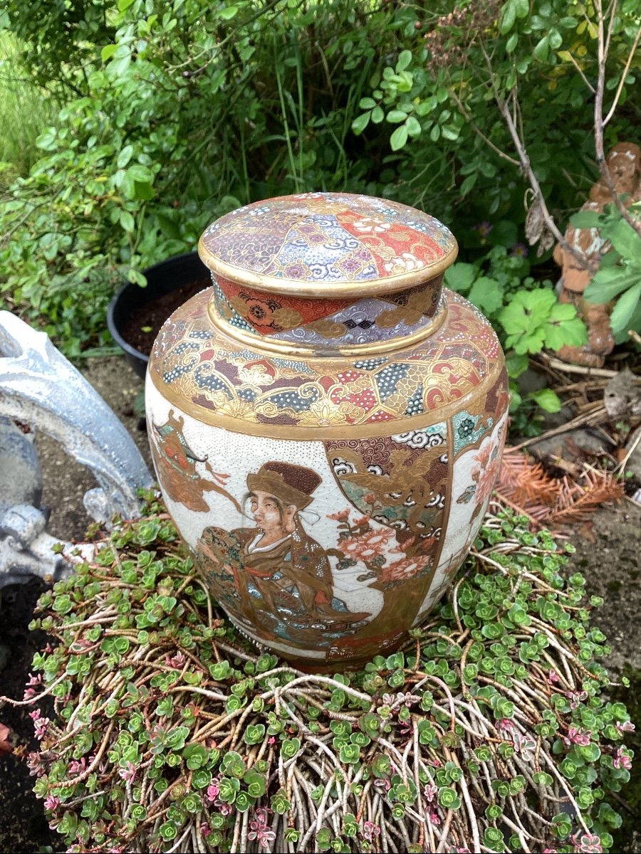 Satsuma Earthenware Ginger Jar, Japan, Circa 1900-photo-3