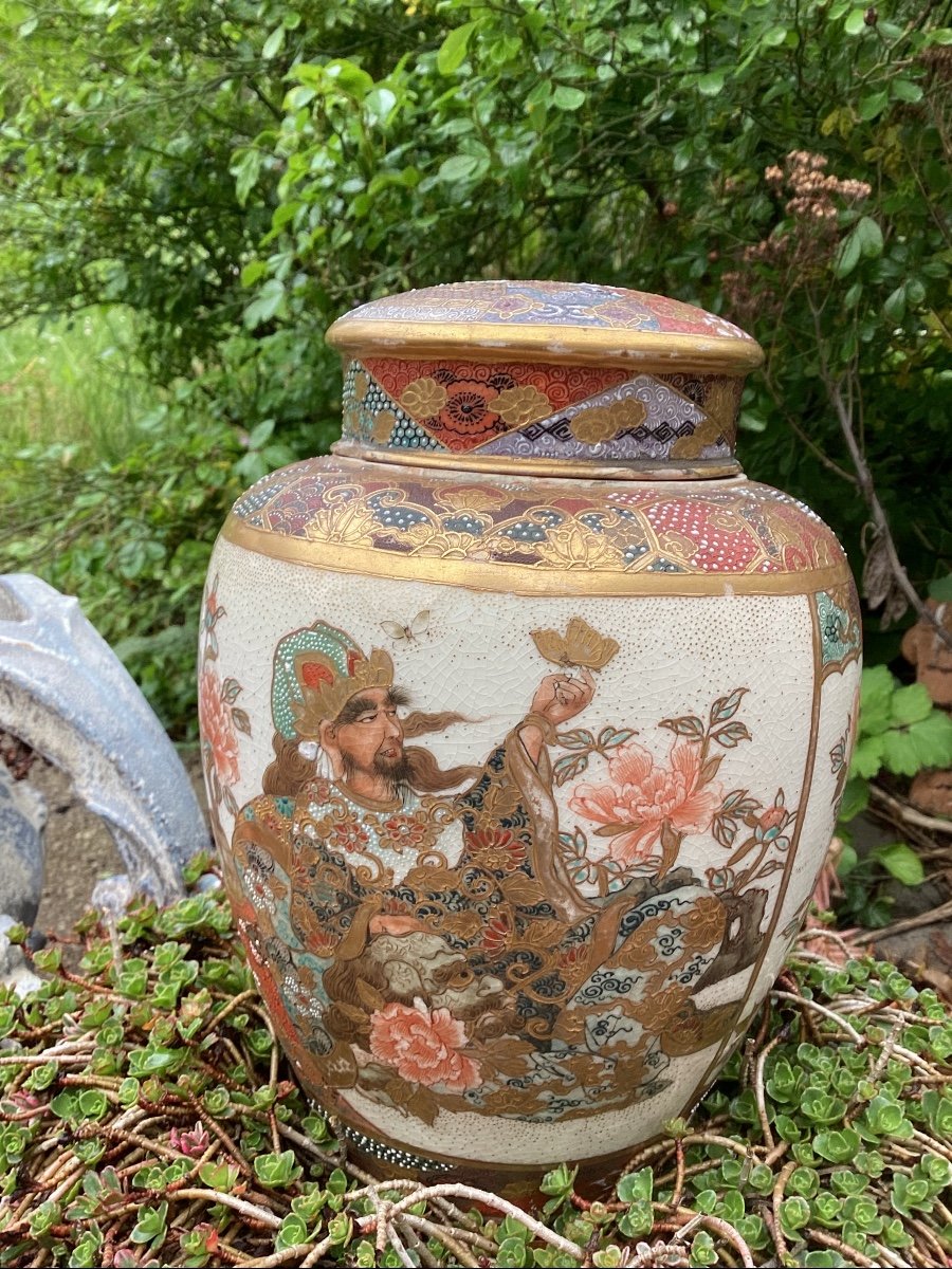 Satsuma Earthenware Ginger Jar, Japan, Circa 1900-photo-4