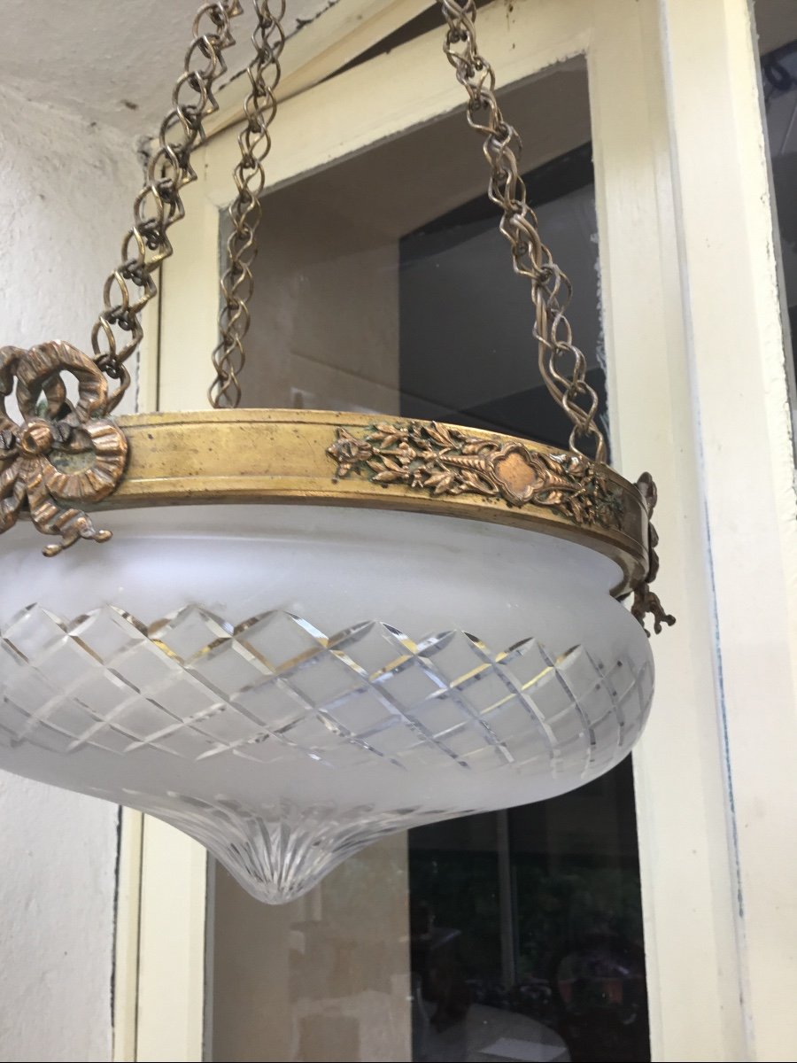Cut Crystal Ceiling Lamp, Napoleon III Period-photo-1