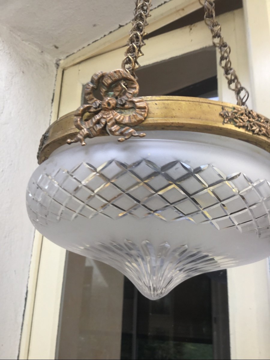 Cut Crystal Ceiling Lamp, Napoleon III Period-photo-2