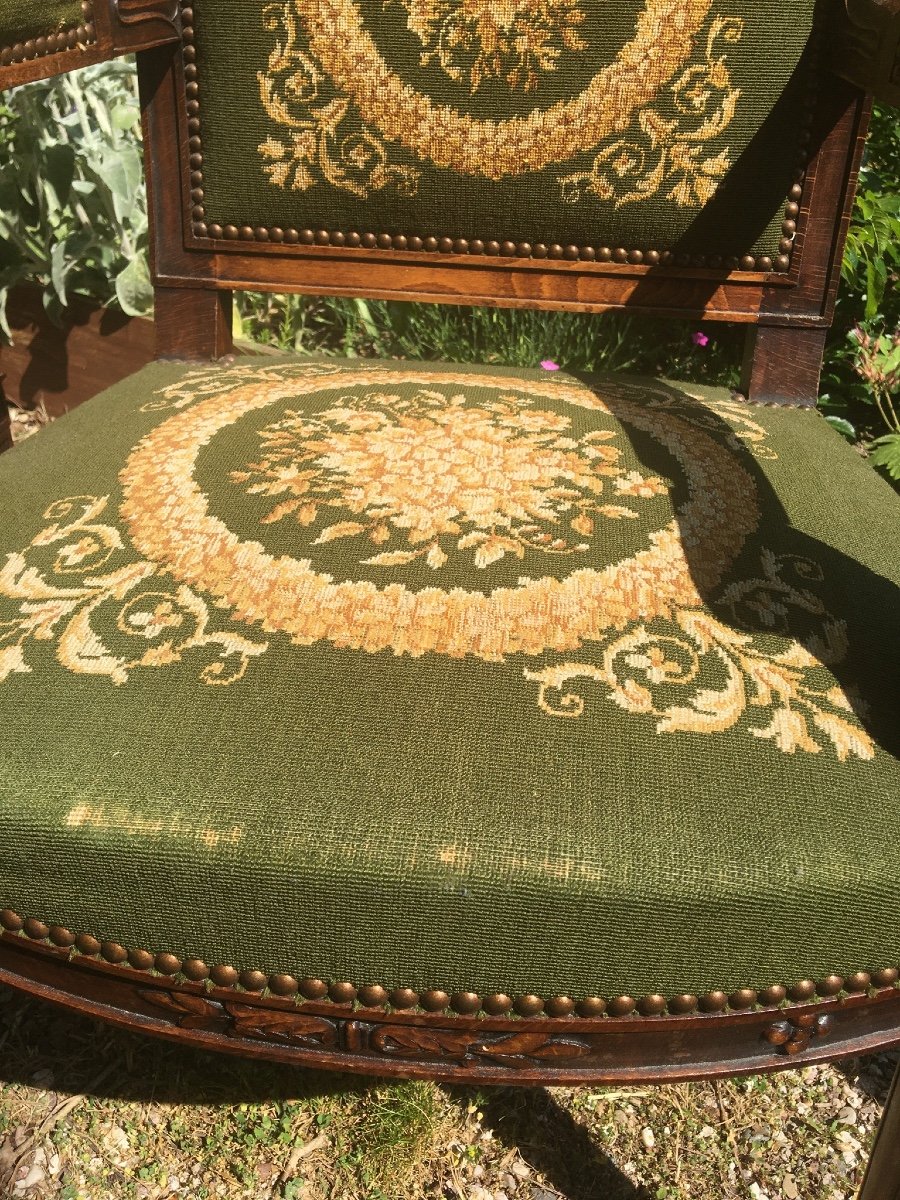 Pair Of Nineteenth Mahogany Gooseneck Armchairs-photo-2