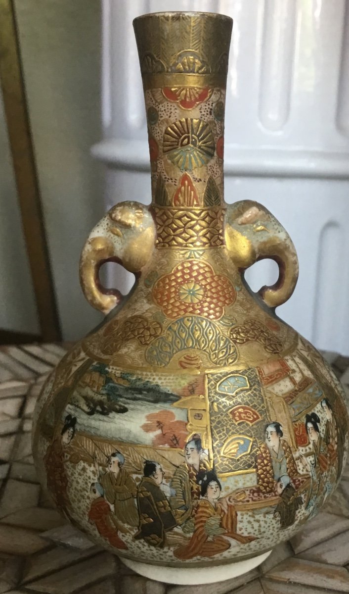 Vase Satsuma Miniature Signé-photo-4