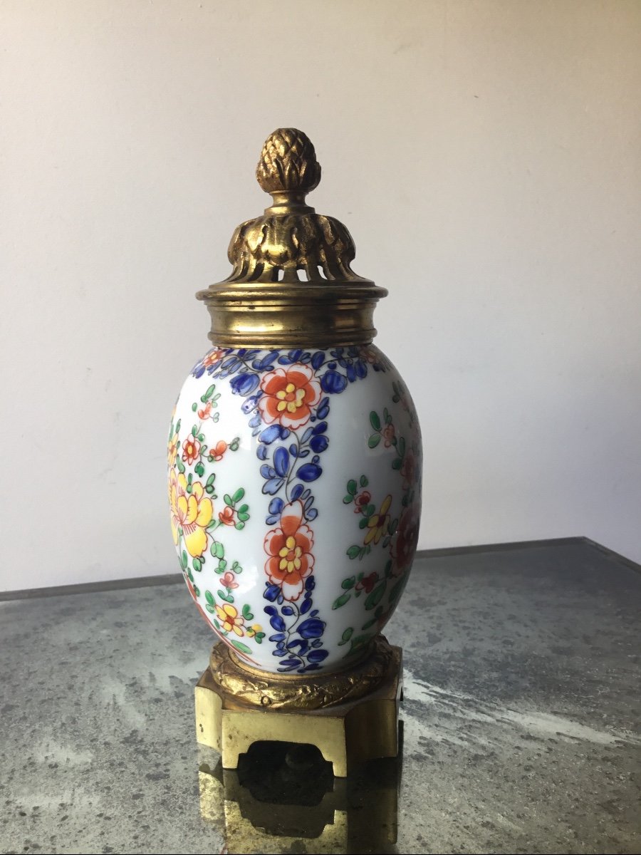 Brûle-parfum, Veilleuse En Porcelaine Et Bronze-photo-4