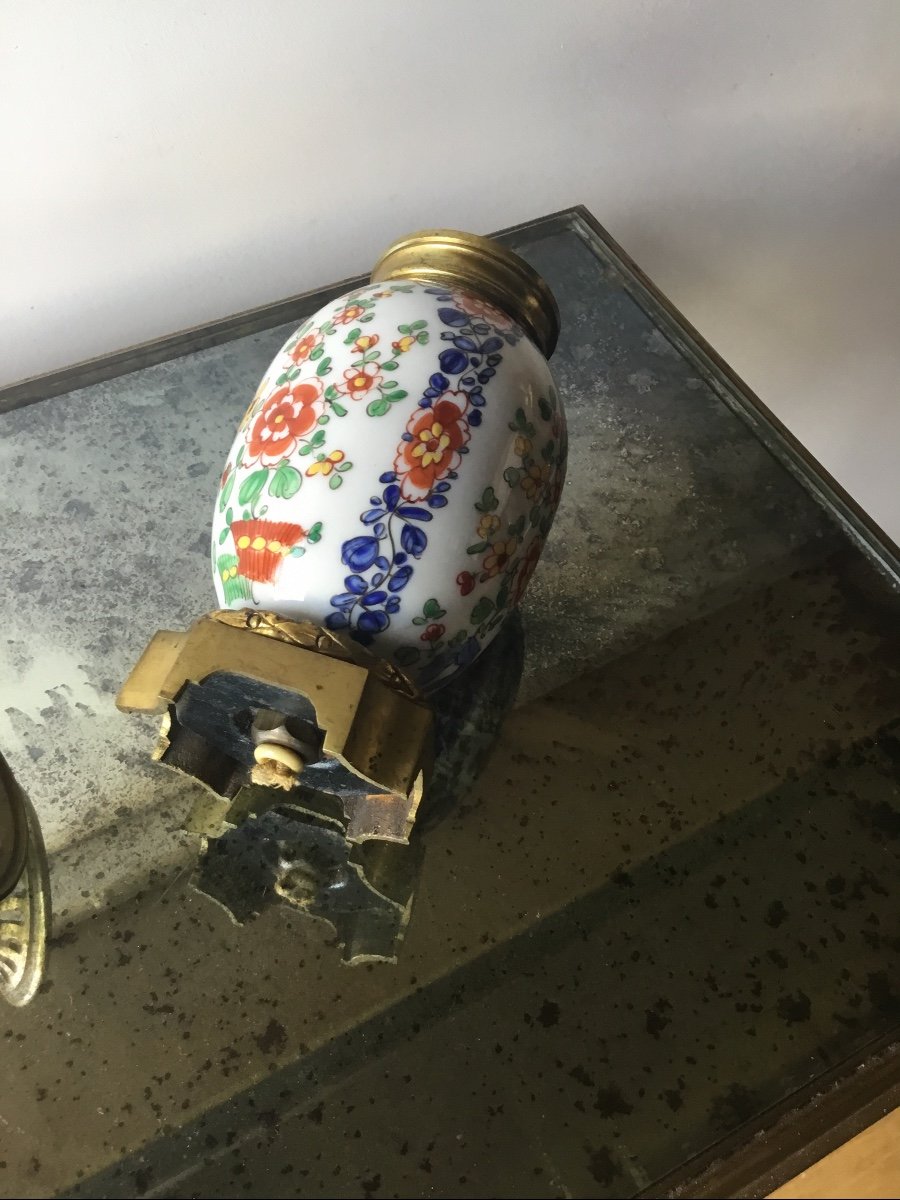 Brûle-parfum, Veilleuse En Porcelaine Et Bronze-photo-4
