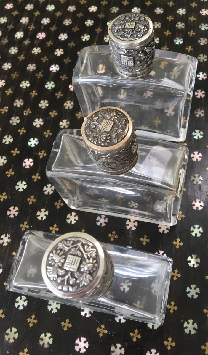 Three Silver Mount Flasks, Indochina-photo-3